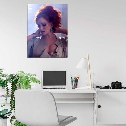 Christina Hendricks Hot Sexy Cleavage Redhead Light Wall Art Print Poster