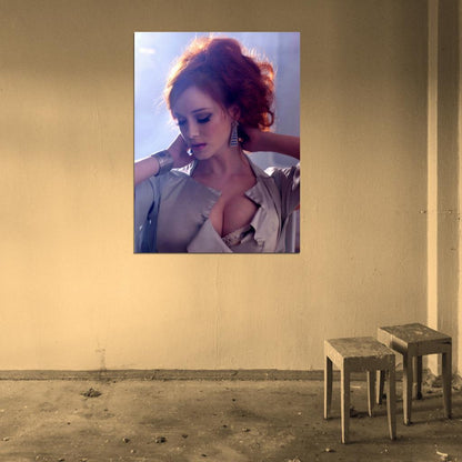 Christina Hendricks Hot Sexy Cleavage Redhead Light Wall Art Print Poster