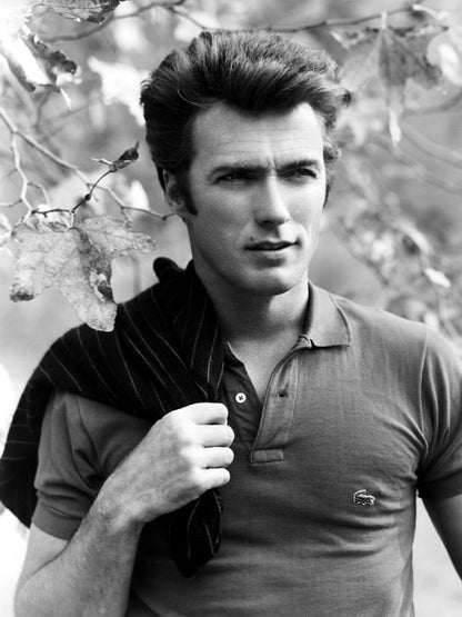 Clint Eastwood BW Amazing Portrait Handsome Young Look Wall Art Print Poster