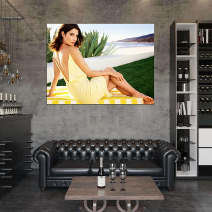 Cobie Smulders Hot Sexy Yellow Dress Legs Feet Actress Wall Art Print Poster