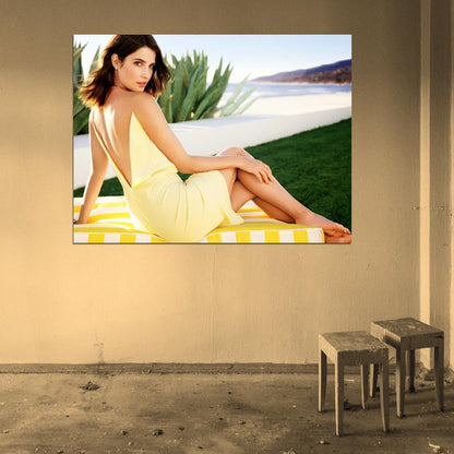Cobie Smulders Hot Sexy Yellow Dress Legs Feet Actress Wall Art Print Poster
