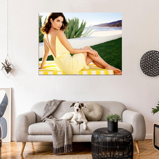 Cobie Smulders Hot Sexy Yellow Dress Legs Feet Actress Wall Art Print Poster