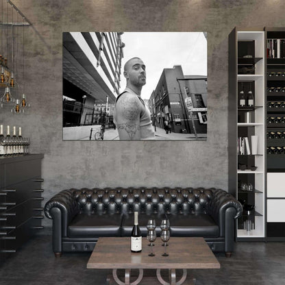Colin Farrell BW Hot Handsome Badass Tattoos Street Wall Art Print Poster