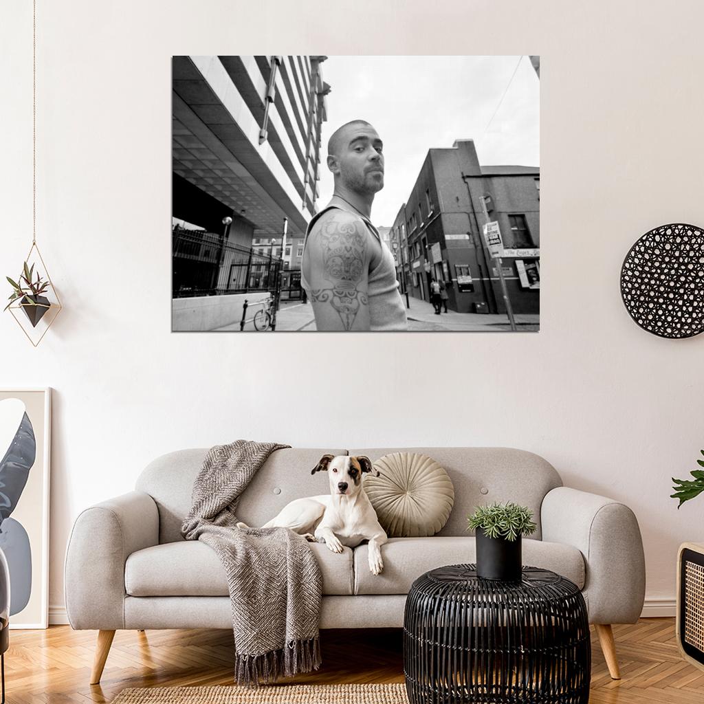 Colin Farrell BW Hot Handsome Badass Tattoos Street Wall Art Print Poster