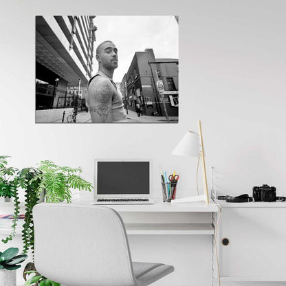 Colin Farrell BW Hot Handsome Badass Tattoos Street Wall Art Print Poster