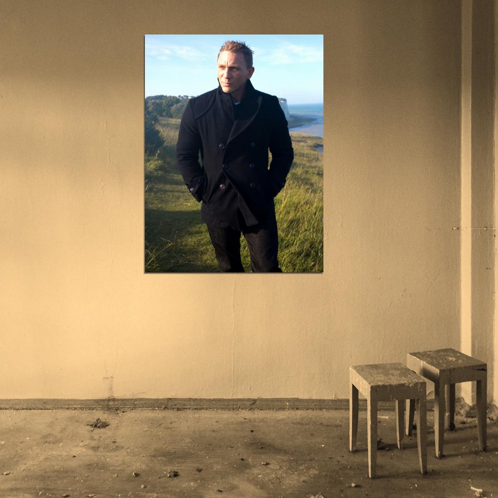 Daniel Craig Overcoat Nature Amazing Actor Rare Wall Art Print Poster
