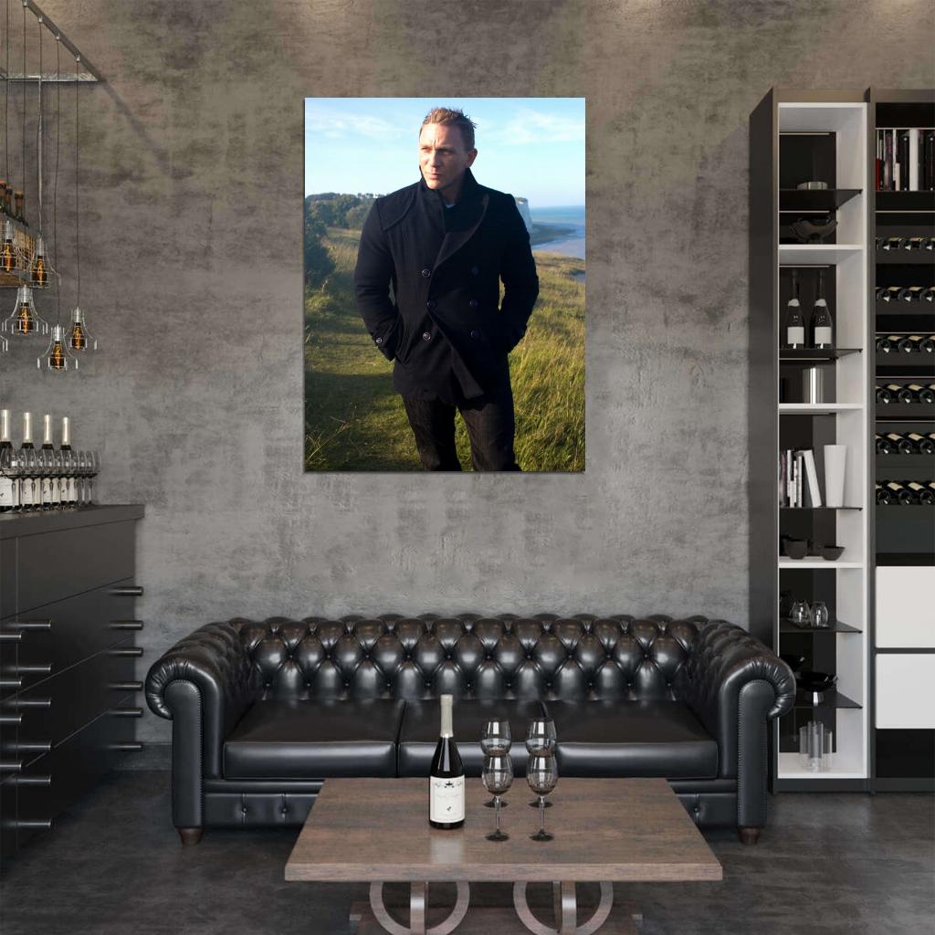 Daniel Craig Overcoat Nature Amazing Actor Rare Wall Art Print Poster