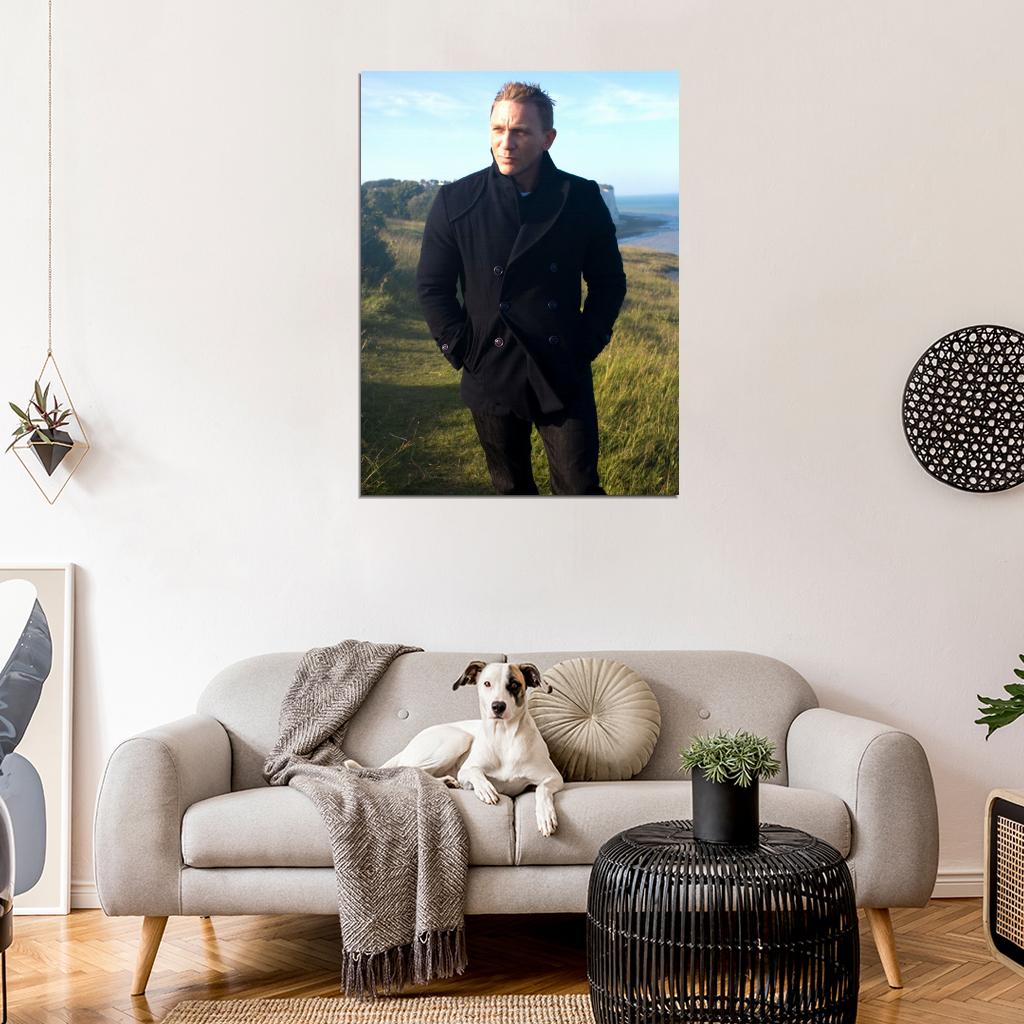 Daniel Craig Overcoat Nature Amazing Actor Rare Wall Art Print Poster