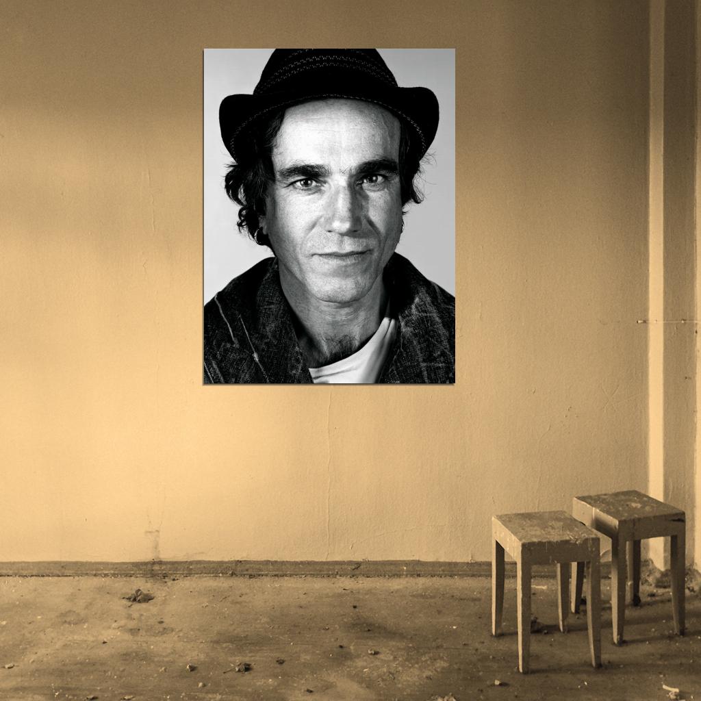 Daniel Day-Lewis Amazing Portrait Hat Handsome Actor Wall Art Print Poster