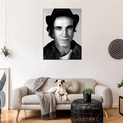 Daniel Day-Lewis Amazing Portrait Hat Handsome Actor Wall Art Print Poster