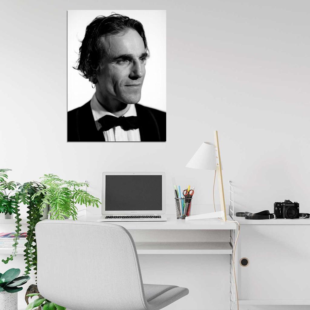 Daniel Day-Lewis BW Portrait Suit Handsome Actor Rare Wall Art Print Poster