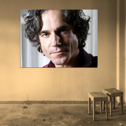 Daniel Day-Lewis Close-up Portrait Handsome Actor Wall Art Print Poster