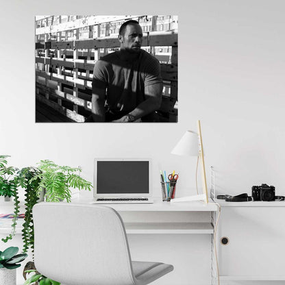 Dwayne The Rock Johnson Amazing BW Handsome Actor Rare Wall Art Print Poster