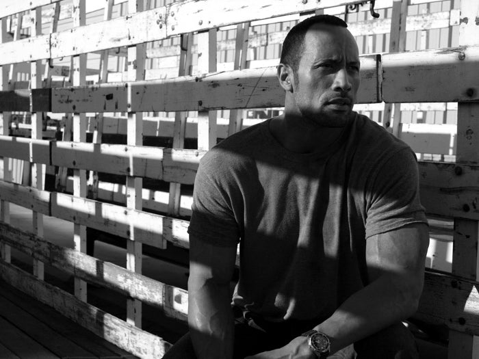 Dwayne The Rock Johnson Amazing BW Handsome Actor Rare Wall Art Print Poster