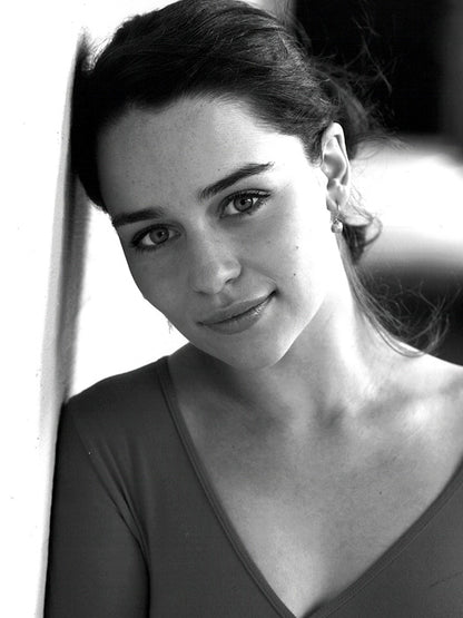 Emilia Clarke Amazing BW Portrait Eyes Beautiful Wall Art Print Poster