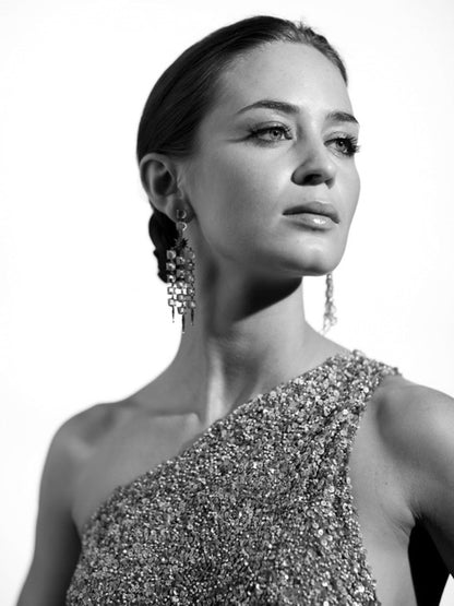 Emily Blunt BW Portrait Elegant Beautiful Actress Rare Wall Art Print Poster