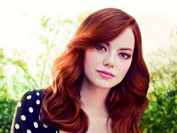 Emma Stone Portrait Pretty Beautiful Redhead Dress Wall Art Print Poster