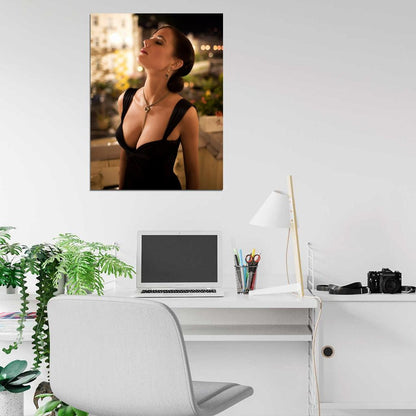 Eva Green Hot Sexy Seductive Black Dress Cleavage Wall Art Print Poster