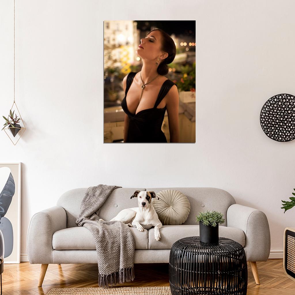Eva Green Hot Sexy Seductive Black Dress Cleavage Wall Art Print Poster