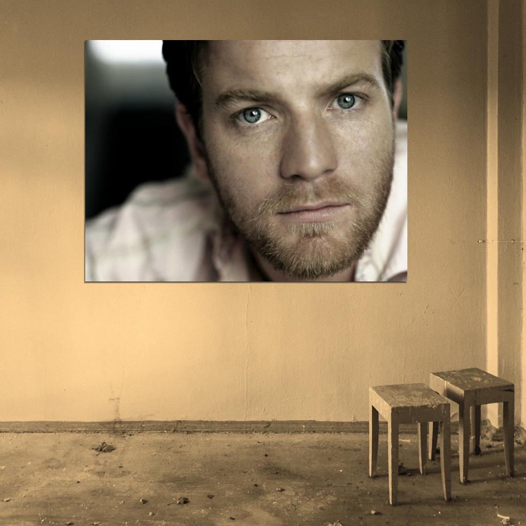 Ewan McGregor Amazing Portrait Handsome Eyes Actor Wall Art Print Poster