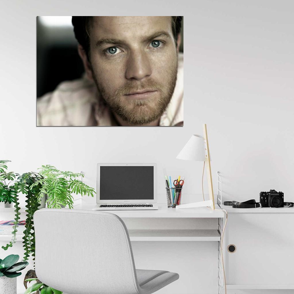 Ewan McGregor Amazing Portrait Handsome Eyes Actor Wall Art Print Poster