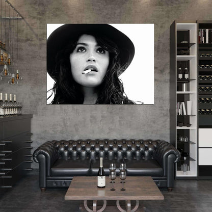 Gemma Arterton Amazing Hot Sexy BW Portrait Hat Rare Wall Art Print Poster