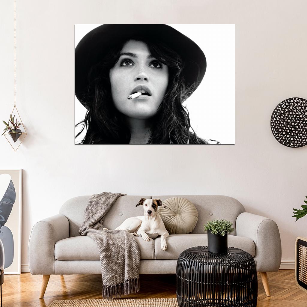 Gemma Arterton Amazing Hot Sexy BW Portrait Hat Rare Wall Art Print Poster
