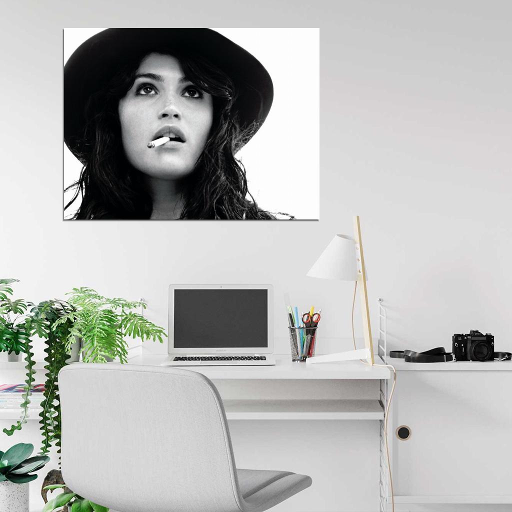 Gemma Arterton Amazing Hot Sexy BW Portrait Hat Rare Wall Art Print Poster