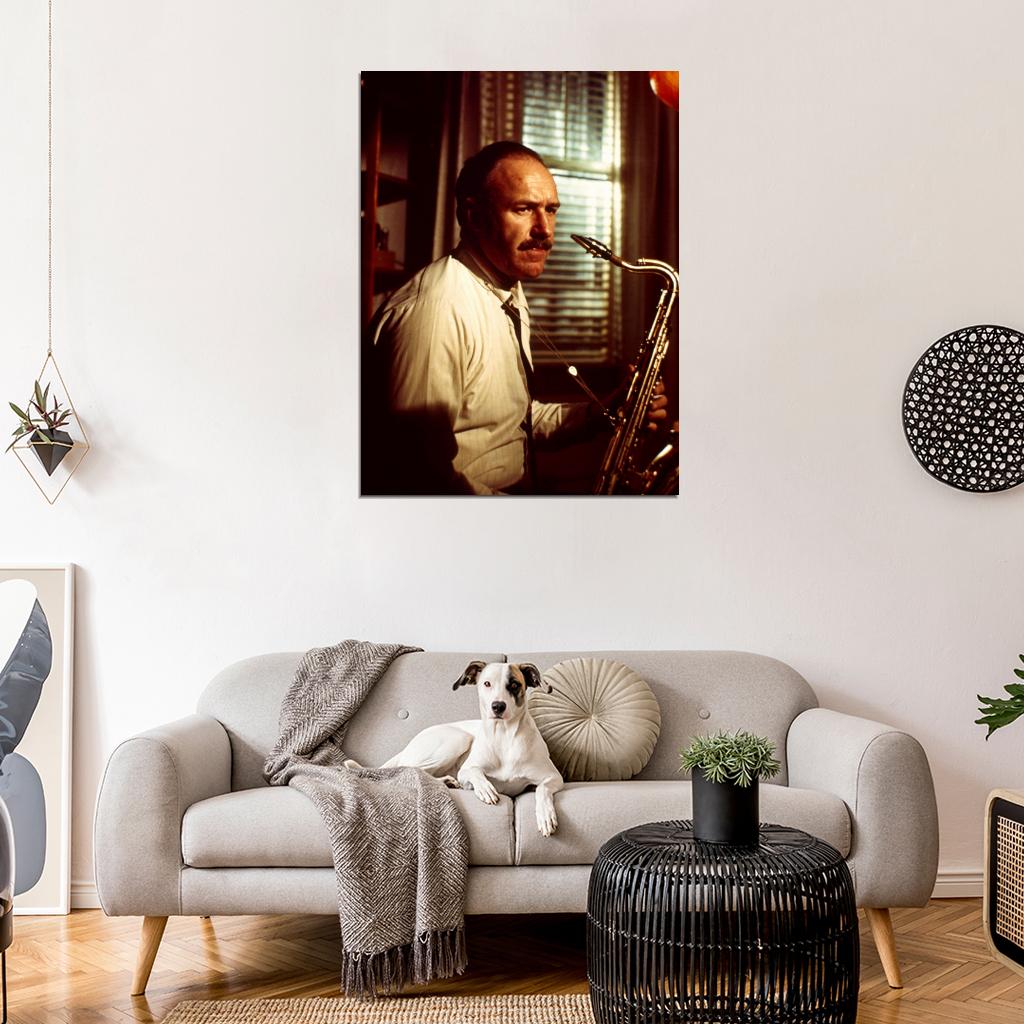Gene Hackman Amazing Portrait Saxophone Handsome Rare Wall Art Print Poster