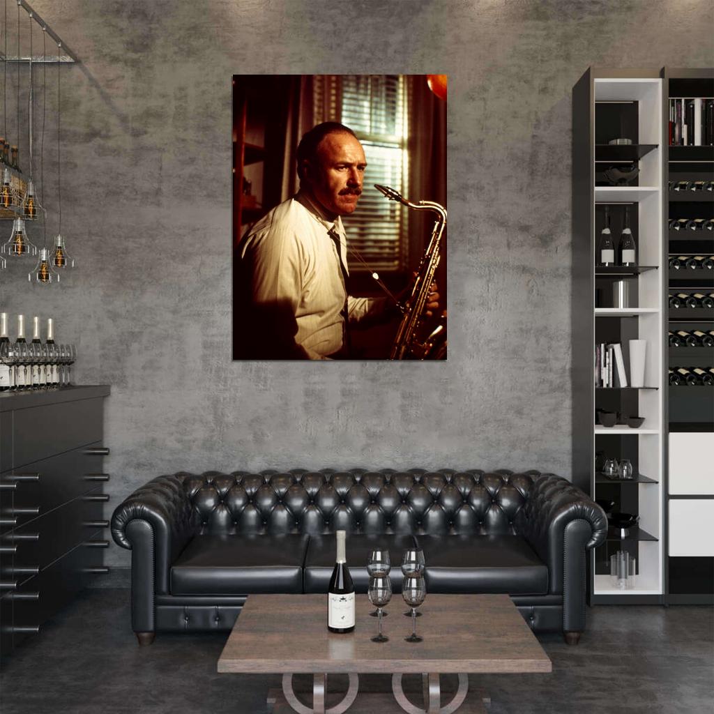 Gene Hackman Amazing Portrait Saxophone Handsome Rare Wall Art Print Poster