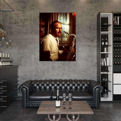 Gene Hackman Amazing Portrait Saxophone Handsome Rare Wall Art Print Poster