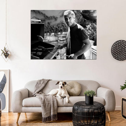 George Clooney Amazing BW Portrait Handsome Rare Wall Art Print Poster