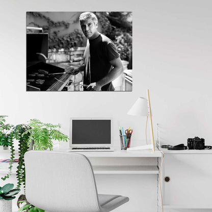 George Clooney Amazing BW Portrait Handsome Rare Wall Art Print Poster