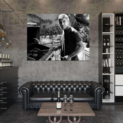 George Clooney Amazing BW Portrait Handsome Rare Wall Art Print Poster
