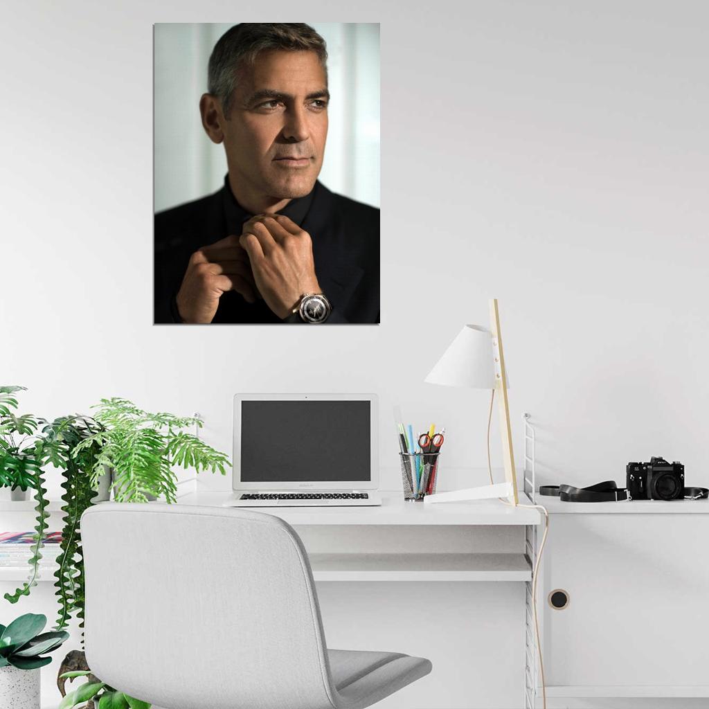 George Clooney Amazing Portrait Handsome Elegant Wall Art Print Poster