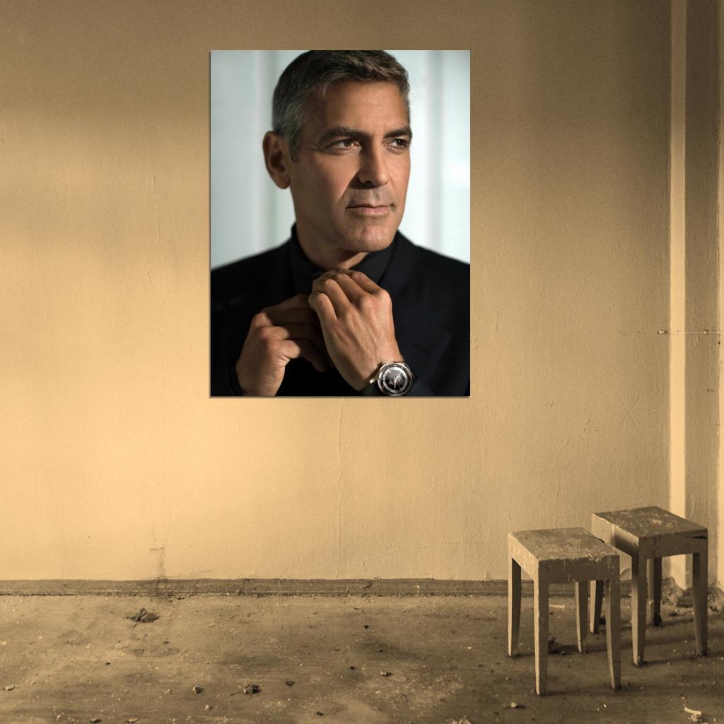 George Clooney Amazing Portrait Handsome Elegant Wall Art Print Poster