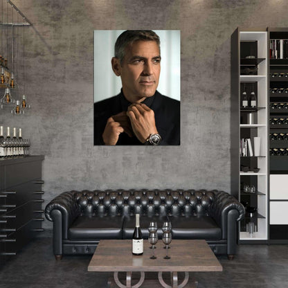 George Clooney Amazing Portrait Handsome Elegant Wall Art Print Poster