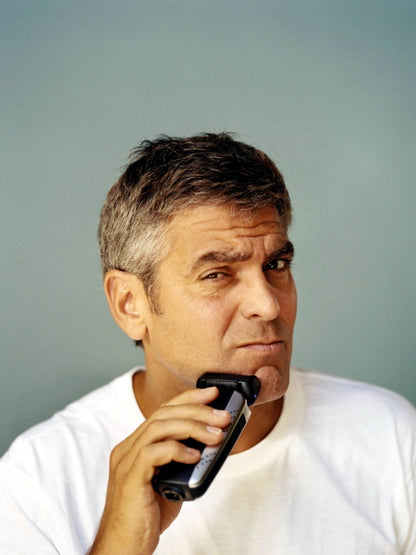George Clooney Amazing Portrait Shaving Handsome Rare Wall Art Print Poster