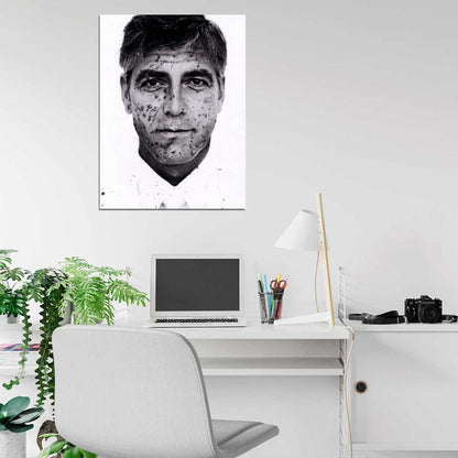 George Clooney Amazing Portrait Suit Handsome Rare Wall Art Print Poster