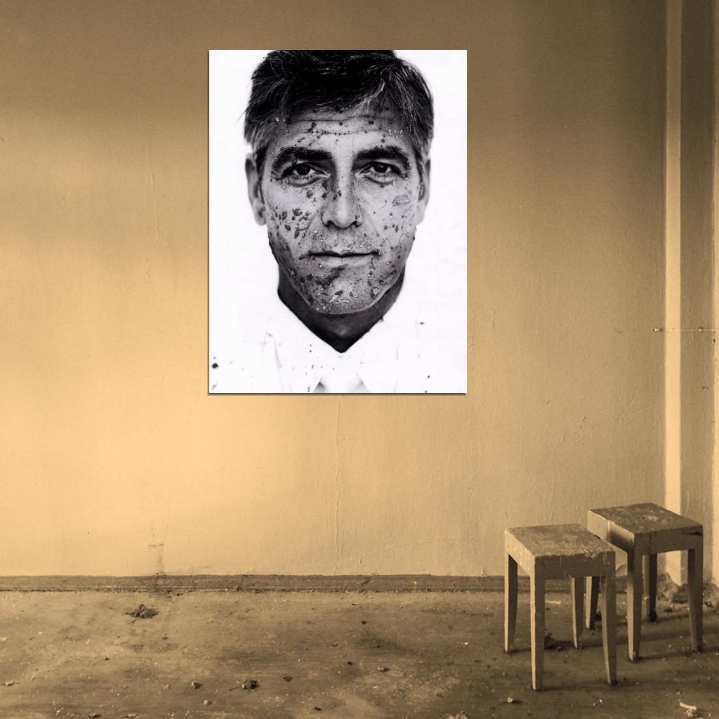 George Clooney Amazing Portrait Suit Handsome Rare Wall Art Print Poster