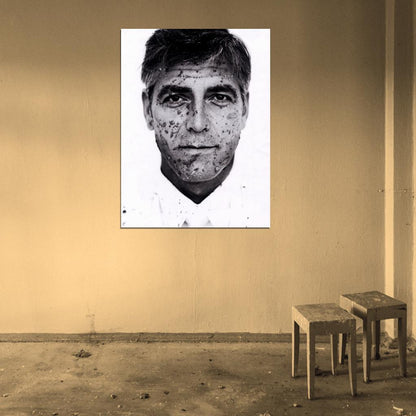 George Clooney Amazing Portrait Suit Handsome Rare Wall Art Print Poster