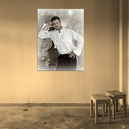 Gerard Butler White Shirt Elegant Handsome Actor Rare Wall Art Print Poster