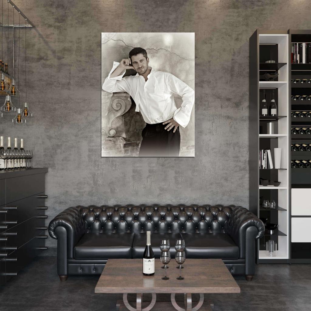 Gerard Butler White Shirt Elegant Handsome Actor Rare Wall Art Print Poster