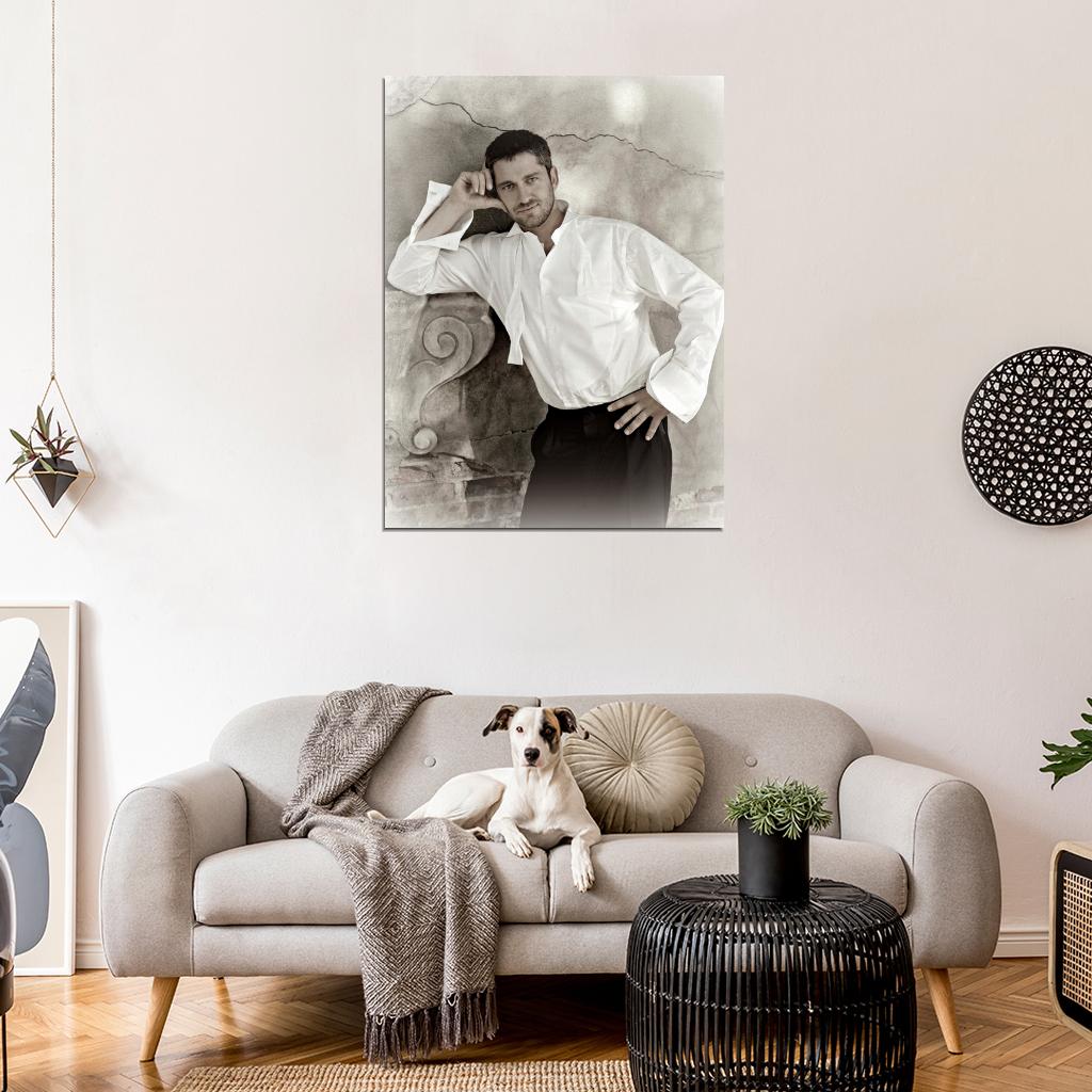 Gerard Butler White Shirt Elegant Handsome Actor Rare Wall Art Print Poster