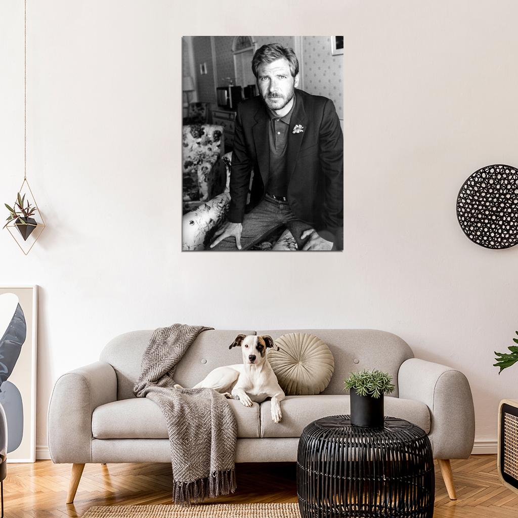 Harrison Ford Young Handsome Amazing BW Portrait Rare Wall Art Print Poster