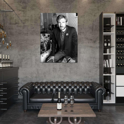 Harrison Ford Young Handsome Amazing BW Portrait Rare Wall Art Print Poster