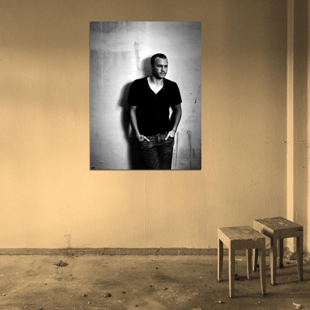 Heath Ledger Handsome Actor Amazing BW Portrait Rare Wall Art Print Poster