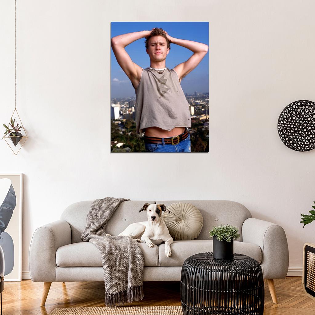 Heath Ledger Curly Young Actor City View Wall Art Print Poster