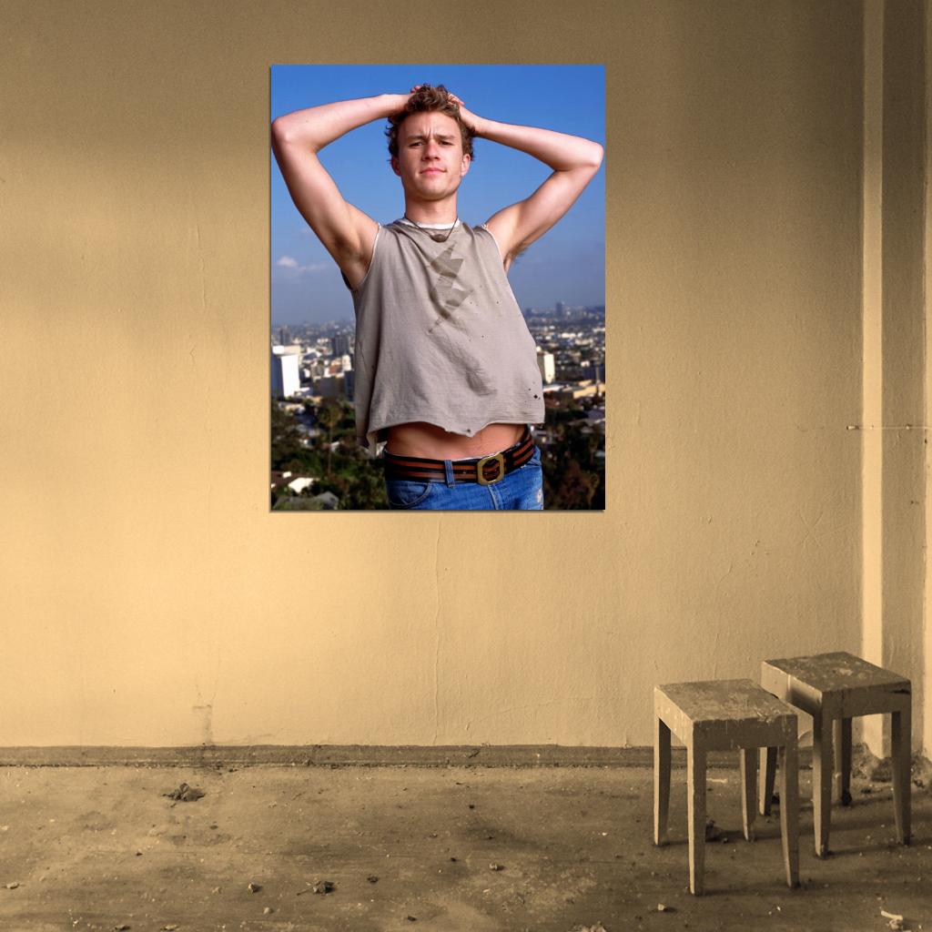 Heath Ledger Curly Young Actor City View Wall Art Print Poster