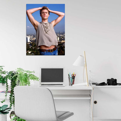 Heath Ledger Curly Young Actor City View Wall Art Print Poster